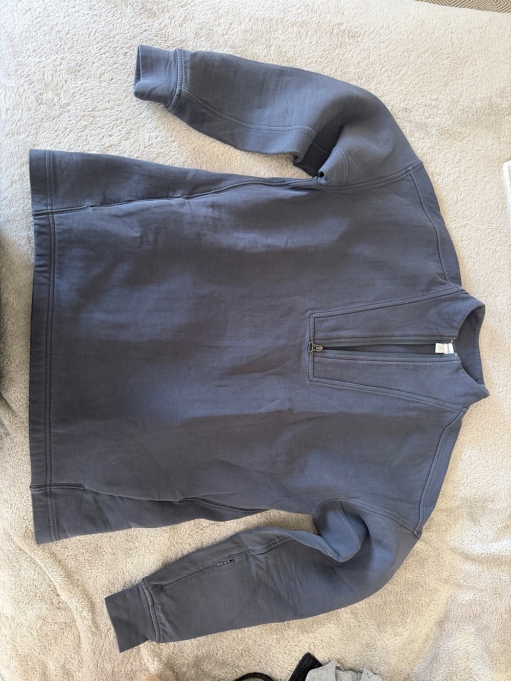 Banana Republic Slate Blue Quarter-Zip Sweatshirt